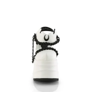 Vegan Blanc 15 cm DemoniaCult WAVE-20 lolita sandale talon compensé plateforme