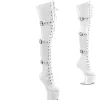 Verni 20 cm CRAZE-3028 Heelless overknee bottes pony talons blanc