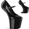 Verni 20 cm CRAZE-880 Heelless escarpins pony talons noires