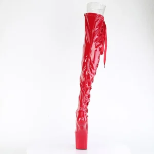 Verni 20 cm CRAZE-3050 Heelless overknee bottes pony talons rouges