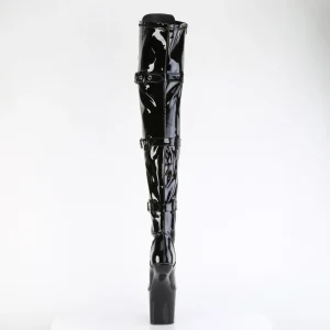Verni 20 cm CRAZE-3028 Heelless overknee bottes pony talons noires