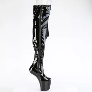 Verni 20 cm CRAZE-3050 Heelless overknee bottes pony talons noires
