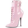 Verni 15 cm DOMINA-1023 fétiche bottines à talons aiguilles roses