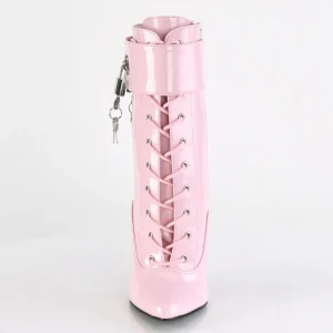 Verni 15 cm DOMINA-1023 fétiche bottines à talons aiguilles roses