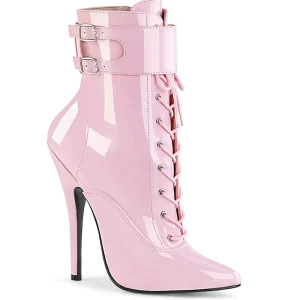 Verni 15 cm DOMINA-1023 fétiche bottines à talons aiguilles roses