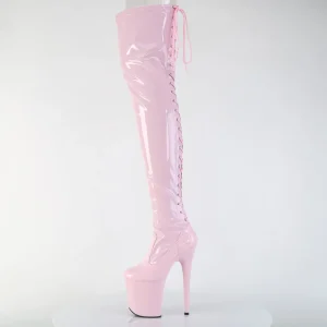 Verni 20 cm FLAMINGO-3850 bottes cuissardes à lacets roses
