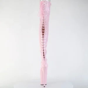 Verni 20 cm FLAMINGO-3850 bottes cuissardes à lacets roses