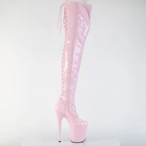 Verni 20 cm FLAMINGO-3850 bottes cuissardes à lacets roses