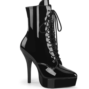 Verni 13,5 cm INDULGE-1020 fétiche bottines à talons aiguilles noirs