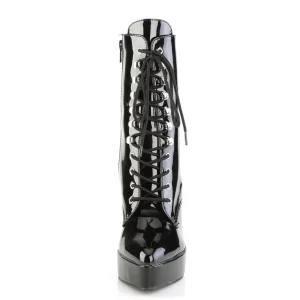 Verni 13,5 cm INDULGE-1020 fétiche bottines à talons aiguilles noirs