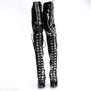 Verni 13 cm SEDUCE-3082 cuissardes pour homme et drag queens en noires