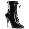 Verni 13 cm SEDUCE-1020 fétiche bottines à talons aiguilles noirs
