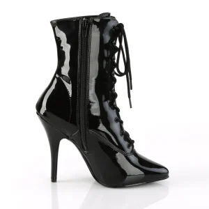 Verni 13 cm SEDUCE-1020 fétiche bottines à talons aiguilles noirs