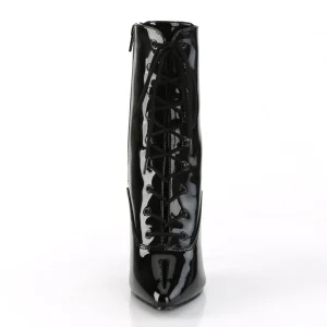 Verni 13 cm SEDUCE-1020 fétiche bottines à talons aiguilles noirs
