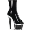 Verni 18 cm SPECTATOR-1012 bottines plate-forme et bout ouvert noir
