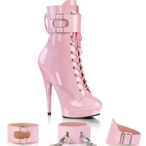 Verni 15 cm SULTRY-1023 fétiche bottines à talons aiguilles roses