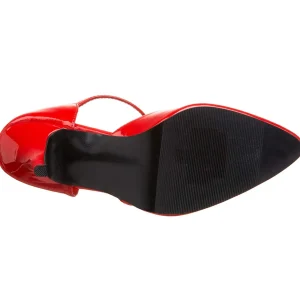 Verni 10 cm VANITY-415 escarpins à talon aiguille t-strap rouges
