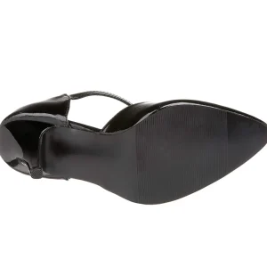 Verni 10 cm VANITY-415 escarpins à talon aiguille t-strap noires