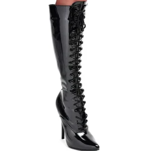 Verni bottes hautes 16 cm DOMINA-2020 fetish bottes stiletto à talon aiguille