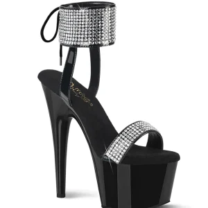 Verni strass 18 cm ADORE-770 talon haut avec manchette de cheville