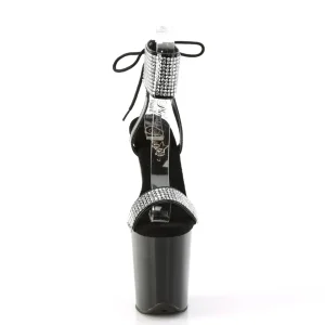 Verni strass 20 cm FLAMINGO-870 talon haut avec manchette de cheville