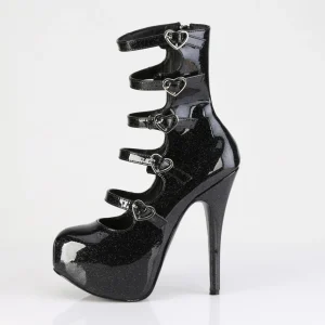 Vernis 14,5 cm burlesque chaussures plateforme bottine femmes à boucles