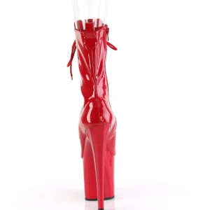 Vernis 19 cm ENCHANT-1041 bottines à talons bout ouvert rouges