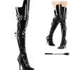 Vernis 13 cm SEDUCE-3080 bottes cuissardes femme talons hauts avec boucles
