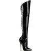Vinyle 16 cm DAGGER-3060 fétiche cuissardes bottes brillantes