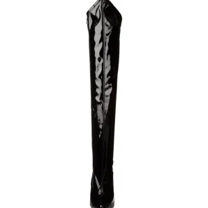 Vinyle 16 cm DAGGER-3060 fétiche cuissardes bottes brillantes