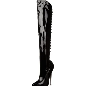 Vinyle 16 cm DAGGER-3060 fétiche cuissardes bottes brillantes
